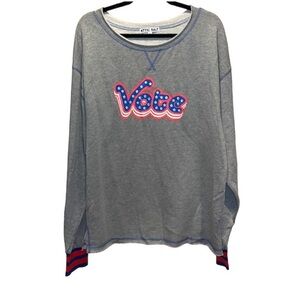 New Attic Salt Women’s VOTE Sweatshirt Size Large Oversized NWT